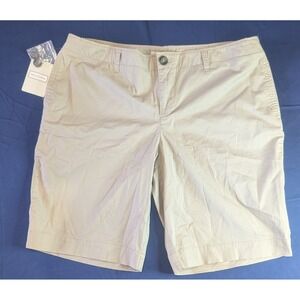 Merona Women's‎ Plus Size 18W Khaki Beige Stretch Cotton Casual Chino Shorts NWT